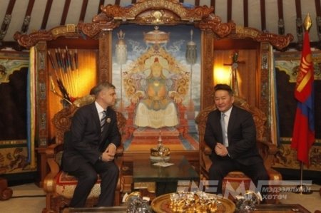 Х.Баттулга Оросын төмөр замууд НХН-ийн Ерөнхийлөгч О.В.Белозёровыг хүлээн авч уулзав
